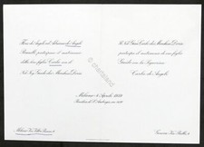 Partecipazioni invito Nozze Guido dei Marchesi Doria e Carla de Angeli - 1959