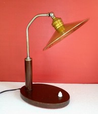  LAMPADA DA TAVOLO ORIGINALE ART DECÒ OTTONE ANNI 30 1930s STILE ITALIANO