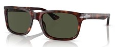 Persol PO3048S Occhiali da Sole Rettangolari 24/31, Avana/Verde, 58mm