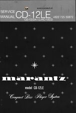 Manuale di servizio per Marantz CD 12 LE 