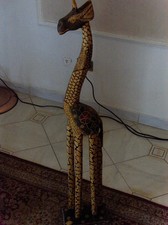 Grande Scultura Legno Giraffa