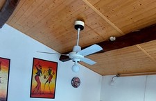 ventola da soffitto Vortice con luce a tre pale bianca telecomando