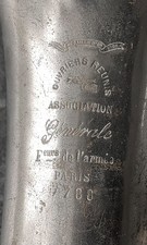 Antico sassofono Courtois "Parigi" n. 7788 Flambach "Lettino" argentato restaurato.