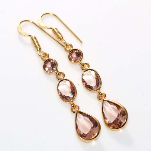 Orecchini lunetta morganite - orecchini,