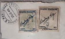 1944 LUOGOTENENZA FRANCOBOLLI BADOGLIO SERIE DI DUE VALORI USATI ALTO VALORE CAT