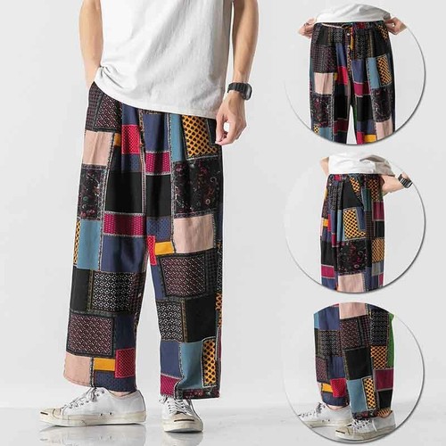Pantaloni uomo patchwork harem