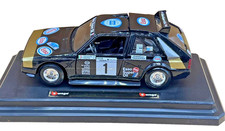 Burago Lancia Delta S4 Rally Costa Brava 1986 Nero Esso Decalcomanie Vintage Diecast