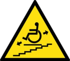 M-ITALY CARTELLO TRIANGOLO - PERICOLO SERVOSCALA IN MOVIMENTO - segnale