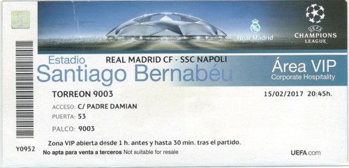 Biglietto real madrid napoli - biglietto,