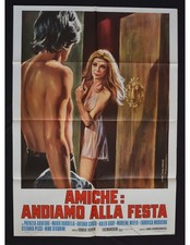 manifesto AMICHE ANDIAMO ALLA FESTA trentin adiutori bardella A479