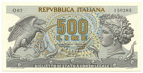 500 lire biglietto stato - lire,