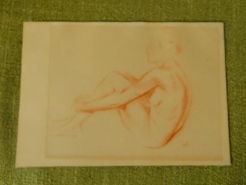 Disegno rötel donna nuda - disegno, 'donna
