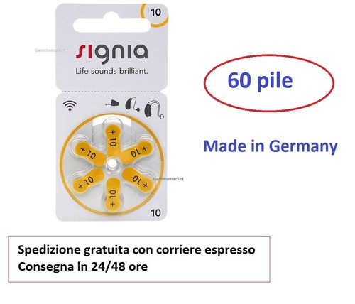 Pile batterie signia 10 - 60,