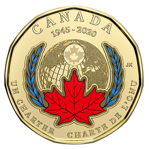 2020 canada loonie 75th - canada, $1