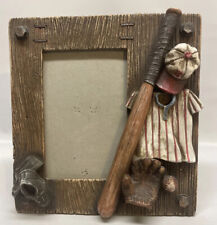 Baseball Glass Picture Frame 3D Holds 4x6 Bat Cap Glove Shoes Hand Made