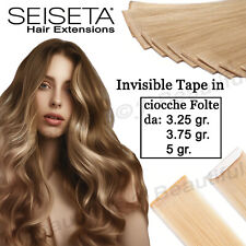 Hair Extension BiAdesive Invisibili Tape in SEISETA 6 Fasce Capelli Veri Remy