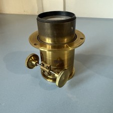 Obiettivo fotografico antico in ottone - stile Petzval - diaframma regolabile