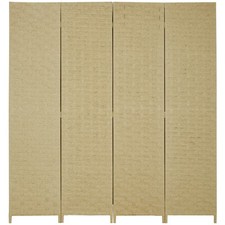 HOMCOM Separé Paravento da Interno in Legno a 4 Ante Pieghevole Altezza 170cm