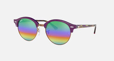 Occhiali da sole Ray-Ban Clubround lenti minerali flash viola RB4246 1221C3 51 $188