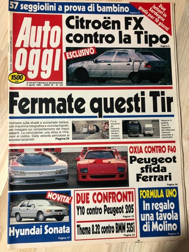 Rivista auto oggi 1989 122 - auto,