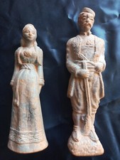 Coppia Statuine In Terracotta