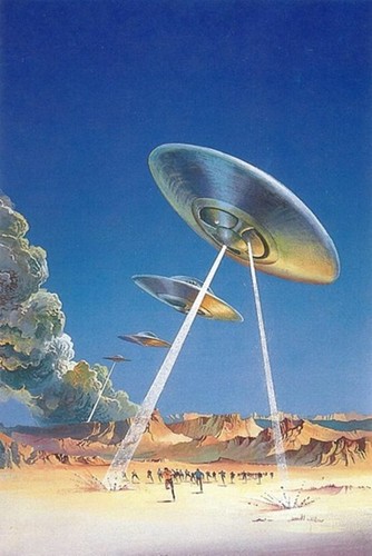 Plaque métal ovni ufo - plaque,