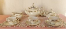  Servizio Tè  porcellana vintage Bavaria decorazioni oro Tea service