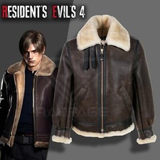 The Resident's Evil 4 Remake Leon Kennedy Giacca di Pelle di Pecora