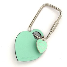 Portachiavi Return to TIFFANY & CO Heart Tag Doppio Cuore Smalto e Pelle