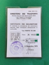 LIBRETTO ORIGINALE CERTIFICATO