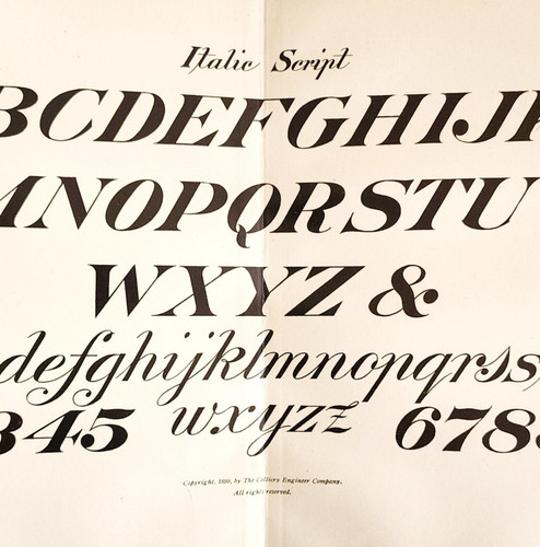 1899 font stile scrittura
