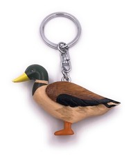 Anatra Ente Germano Reale Dolce Vero Legno Nobile Fatto a Mano Portachiavi