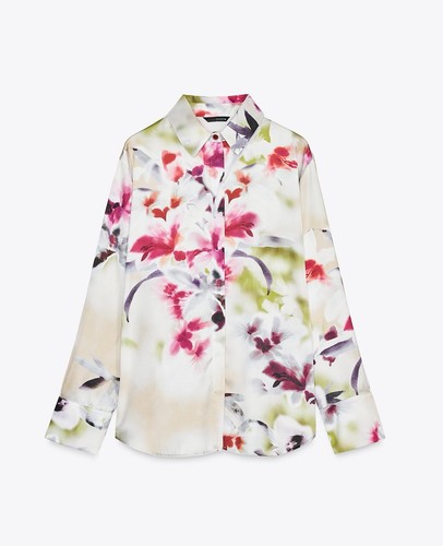 Zara women floral print satin - zara,