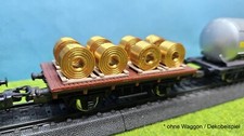 Scala H0 1:87 Bronzo Bobine Avvolto Con Cavalletto IN Legno Di Carico per Merci