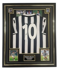 Rara Camicia Incorniciata Roberto Baggio Firmata Jersey Autografata Rivenditore Aftal