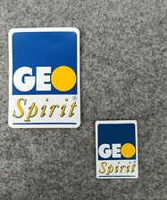 KIT 2 adesivi GEO SPIRIT PIUMINI original vintage sticker label klebstoff