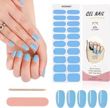 Kit Adesivi per Unghie in Gel Semipolimerizzato - 20 Strisce Autoadesive con Acc