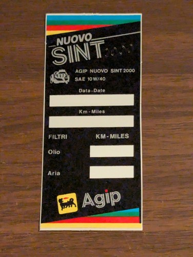 Agip etichetta adesiva - etichetta,