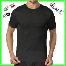 Maglia intima da uomo in FILO DI SCOZIA maglietta girocollo t-shirt mezza manica