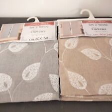 Coppia tendine a vetro per finestra e portafinestra ricamo foglie in due colori