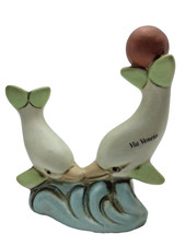 Coppia di Delfini in Ceramica