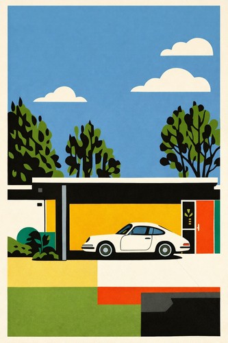 Auto retrò poster - retrò,