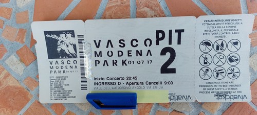 Biglietto raro 2017 vasco - biglietto,