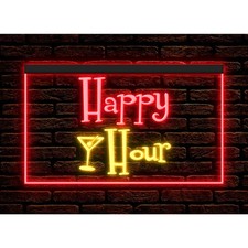 Insegna Neon Illuminata Happy