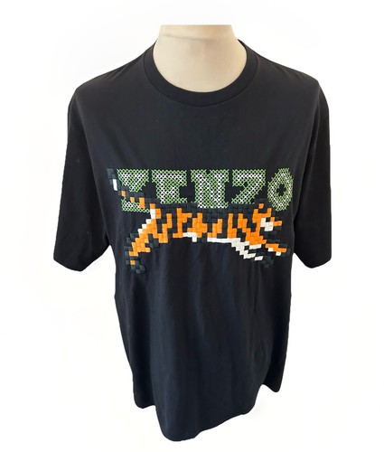 Shirt kenzo pixel tiger nera - t-shirt,