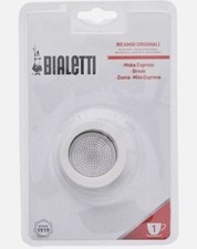 Filtro di ricambio Bialetti e 3 guarnizioni per Moka Express o Break o Dama 6 tazze