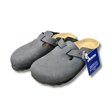 Pantofole da uomo Birkenstock Boston zoccoli neri in pelle taglia 36