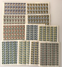 Lotto Di 11 Fogli Franc.San Marino 1953 e 1958 Fiori ,frutta e Prodotti Agricoli