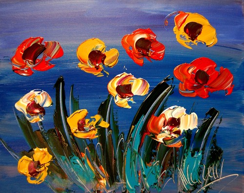 Fiori originale dipinto - originale,