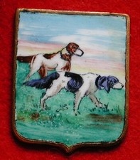 BEL DISTINTIVO SMALTO MINIATO MANO CANE CACCIA SETTER DOG CACCIATORE LIBERTY #6